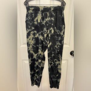 SANCTUARY Women's Black & Olive Green Tie Dye Jogger Sweatpants Size L/XL